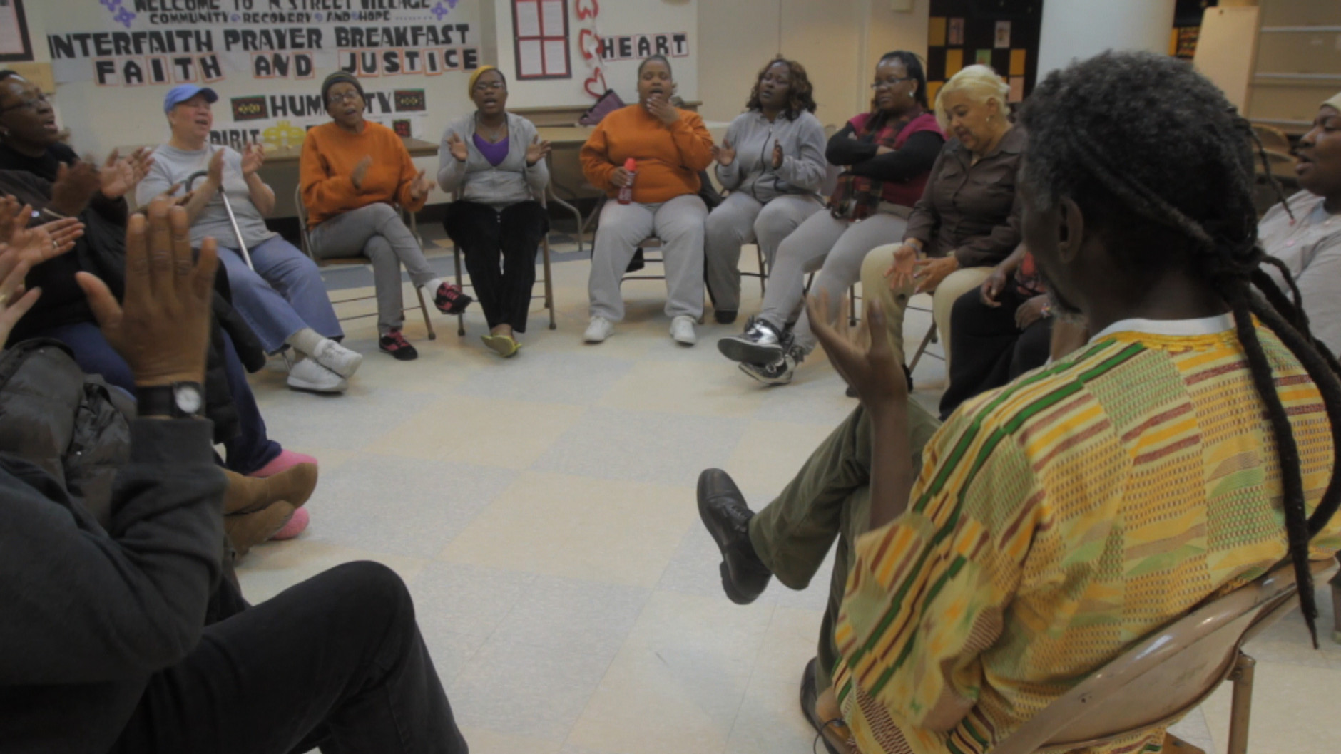 Circle of people in chairs